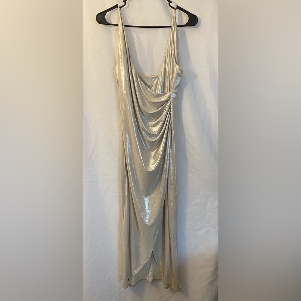 Jonathan Simkhai NightNight Shimmering Champagne Maxi Dress